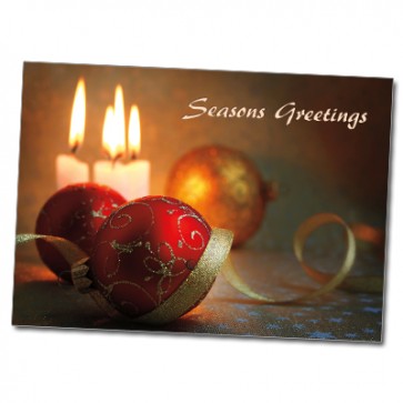 Customizable Seasons Greetings Ornament Cards with Envelopes