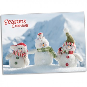 Christmas Card - Seasons Greetings (Happy SnowPeople) (25 per set) Spread the Word TM