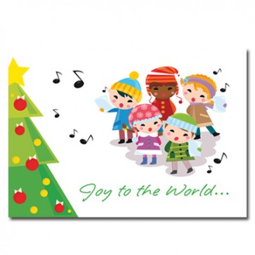 Christmas Card - Children Singing Joy to The World (25 per set) Spread the Word  TM