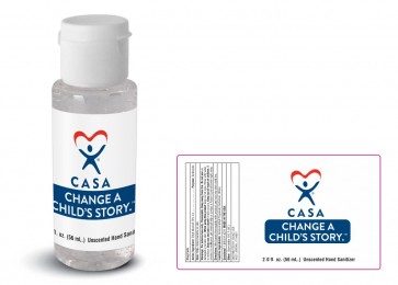 2 oz. Clear Sanitizer in Clear Cylinder Bottle w/ White Flip Top