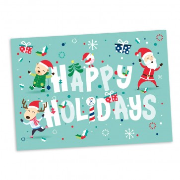 Colorful Carachter Holiday Card - (25 per set)