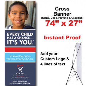 Boy Grinning Cross Banner (74x27)