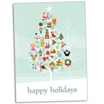 Christmas Card - Happy Holidays (Tree full of Ornaments)  Spread the Word TM with Envelopes