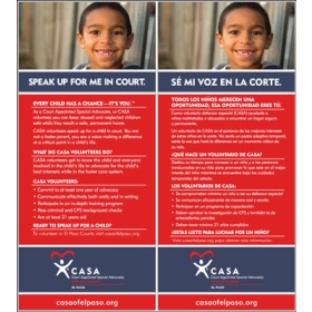 Rack Card - Speak up for me Rack Card (Boy Toothless Grin) - ENGLISH AND SPANISH